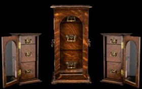 Victorian Period - Twin Handle Rectangular Shaped Shop Display Oak Cabinet For Cigars ( Table