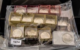 A Collection of 14 Replica Victorian Coins, silver plated.