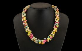 1930s/40s Shell Necklace, a lovely quality necklace made from hundreds of small, coloured shells;