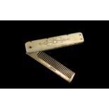 Victorian Ivory Comb with folding action