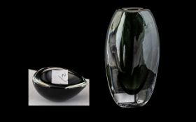 Orrefors Signed Art Glass Vase, 10 inches (25cms) high plus a small pin bowl (2)