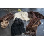 Collection of Fur Capes and Jackets, comprising a dark brown mink cape; a chestnut mink wrap with