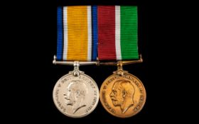 WW1 Pair British War Medal 1914-20 & Mercantile Marine War Medal Awarded To Robert Simpson.