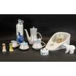 Poole Pottery Coffee Set & Assorted Porcelain, comprising: Poole Pottery Coffee Pot, Milk Jug,