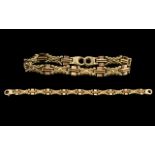 Ladies - 9ct Two Tone Gold Fancy Ornate Design Bracelet - Expensive Design of Superior Quality,