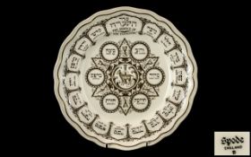 Spode Passover Plate. The Service of Passover in Brown Earthenware. Please see images.