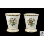 Two Matching Coalport Planters with drip base, in bone china, Ming Rose Pattern. See images.