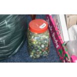 Large Tub of Assorted Marbles, all colours and styles.
