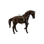 1940/50s Leather Horse in the Dimitri Omersa Style, the horse of great quality and detail, 11 inches