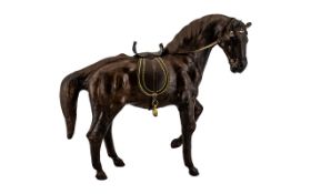 1940/50s Leather Horse in the Dimitri Omersa Style, the horse of great quality and detail, 11 inches