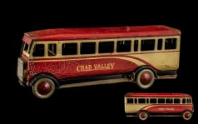 Early 20th Century Chad Valley Tinplate Bus, a wind-up tinplate bus in original Chad Valley paint;