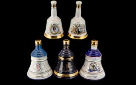 Bells Whisky Royal Collectible Bottles, comprising: Her Majesty the Queen's 60th Birthday; HRH