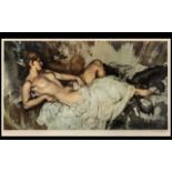 William Russel Flint 1880 - 1969 Artist Signed Ltd Edition Coloured Lithograph ' Reclining Female