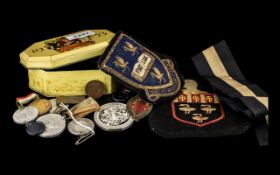 Preston Guild Medallions with embroidered badges, in tin