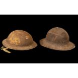 Two WWI Military Tin Helmets 'Tommy Helmet & French Helmet', General Issue, 1914-18; both in rusty