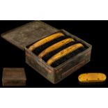 Antique Advertising Shoe Brush Box and Brushes, labelled 'Co-Operative Wholesale Society Ltd.,