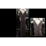 Genuine Vintage Ladies Evening Dress circa 1930s/40s, in dark brown lace, darts over the hips to