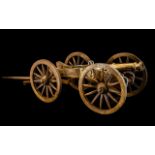 Early 20thC Miniature French Cannon, a model brass French Twelve Pounder cannon of the 1800s,