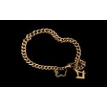 Antique Period 9ct Rose Gold Bracelet with Attached 9ct Gold Masonic Charm, Excellent Clasp. Every