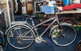 'Trailblazer' Mountain Bike, in silver and black framework, with gears, in good used condition.