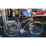 'Trailblazer' Mountain Bike, in silver and black framework, with gears, in good used condition.