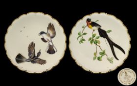 Royal Worcester Ltd Edition Dorothy Doughty Annual - Pair of Hand Painted Cabinet Plates. Both