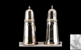 Pair of Silver Plated Sugar Casters, marked EPNS, by Mappin & Webb, Sheffield, c1930s, 6.5 inches (