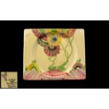 Clarice Cliff Art Deco Hand Painted Plate / Dish ' Biarritz ' ' Pink Pearls ' Design - Bizarre