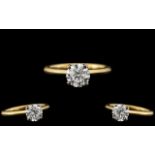 18ct Gold - Excellent Quality Single Stone Diamond Ring. The Modern Brilliant Cut Round Diamond of