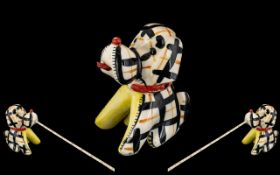 Sewing Interest. Novelty Porcelain Tape Measure In Form of a Scotty Dog. Sitting Scotty Dog