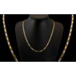9ct Two Tone Gold Superior Quality Necklace of Excellent Design / Proportions. Fully Hallmarked