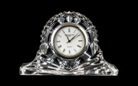 Waterford Crystal Bedside Clock. Waterford crystal clock, etched to base.