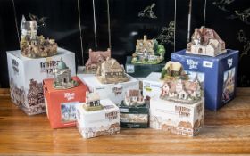 Collection of Lilliput Lane Cottages, comprising: Secret Garden; Stone Cottage; Wishing Well &