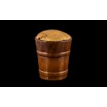Antique Novelty Pin Cushion in the form of a barrel; lovely treen pin cushion in original form; 7cms