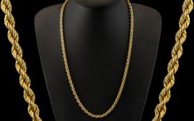 9ct Gold Excellent Quality - Triple Link Rope Chain Necklace. Wonderful Rich Colour. Fully