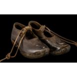 Pair of Childrens Leather Clogs, stamped to the sole 'Redfern', c1900