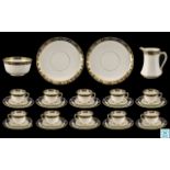 Royal Albert - Early Bone China ( 38 ) Piece Tea Service. Pattern No 4219. Comprises 10 Trios ( 30 )