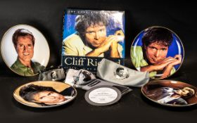 Cliff Richard Interest - Collection of Memorabilia including four collectible wall plates by Danbury