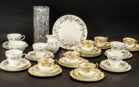 Collection of Wedgwood 'Pimpernel' Porcelain comprising five trios of cups, saucers and side plates;