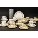 Collection of Wedgwood 'Pimpernel' Porcelain comprising five trios of cups, saucers and side plates;