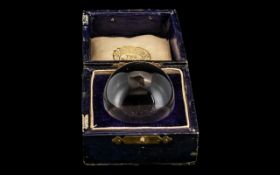 Antique Crystal Ball In Fitted Carry Case, Velvet Lined Case, Lovely to Find One In Original Form.