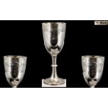 Victorian Period Large and Impressive Sterling Silver Chalice of Wonderful Proportions, with