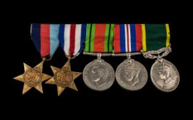 WW2 Named Group Of Five Medals On Bar To Include The 1939-1945 Star, The France And Germany Star,