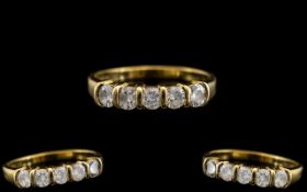 14ct Gold - Single Stone Diamond Ring. Marked 585 to Interior of Shank. The Pave Set Round Brilliant