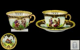 Royal Vienna Hand Painted Cup and Saucer.