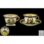 Royal Vienna Hand Painted Cup and Saucer.