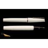 Rare Oversized Fountain Pen Shop Display, 1950s unusual large fountain pen in white with chrome