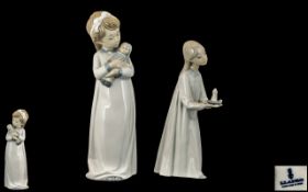 Lladro - Porcelain Figure ' Girl with Candle ' Model No 4868. Issued 1974 - Retired. Height 8.25