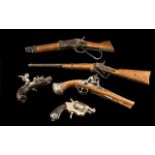 Collection of Vintage Miniature Model Guns, 5 in total, to include blunderbuss, flintlock et (5)c.