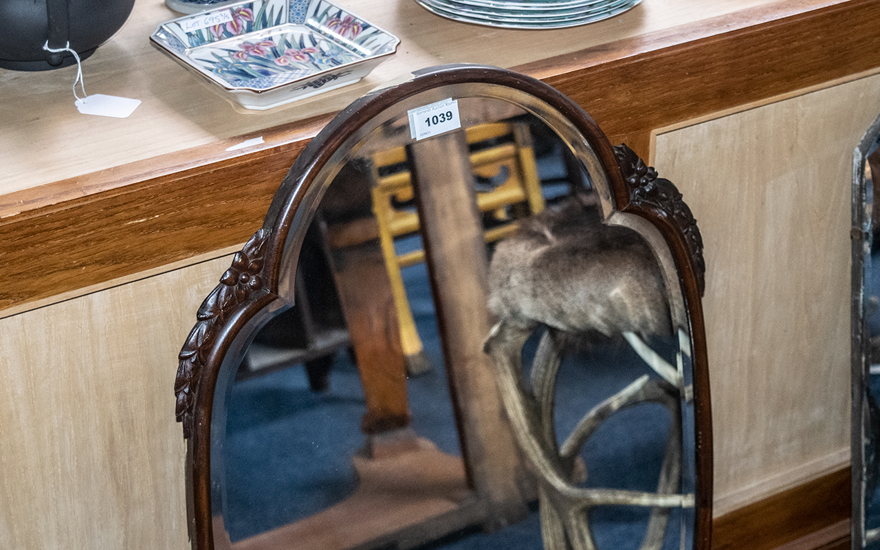 Shield Shaped Art Deco Wall Mirror, 31'' x 18''. - Image 2 of 2